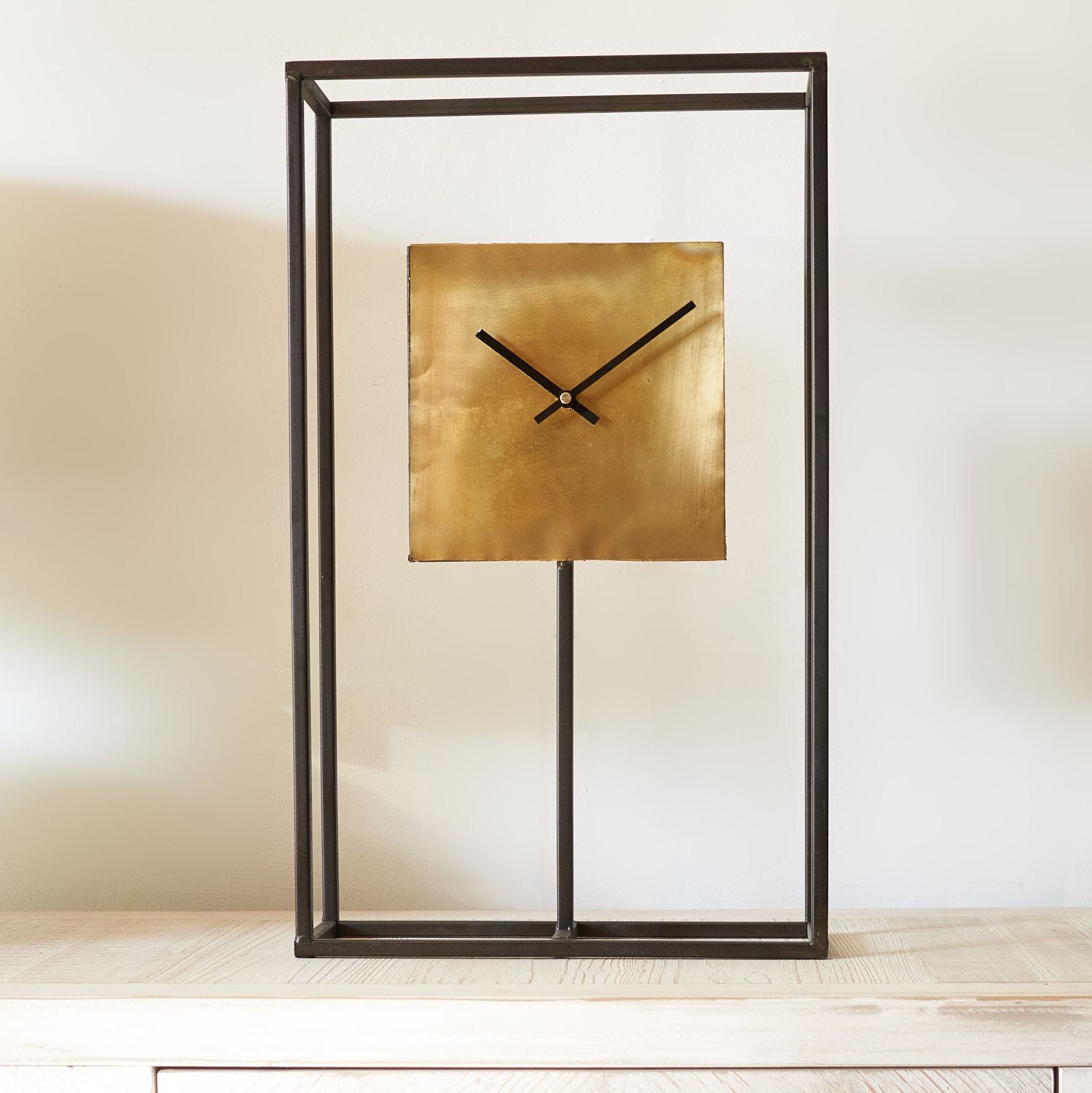 Gold Metallic Floating Mantel Clock