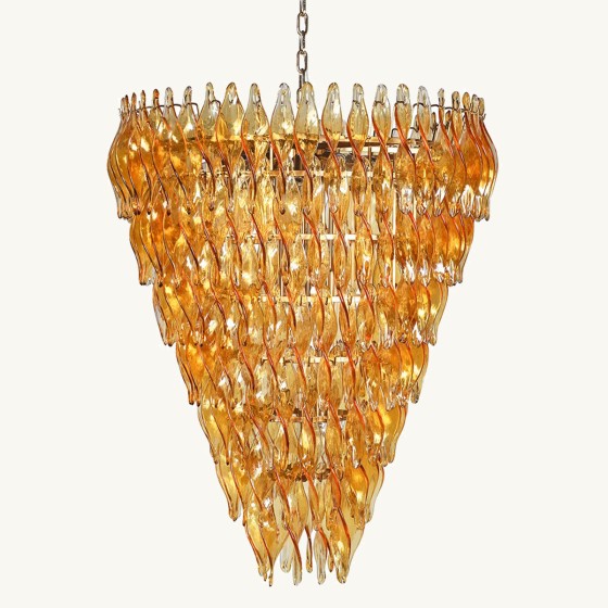 Amber Tiered Glass Chandelier