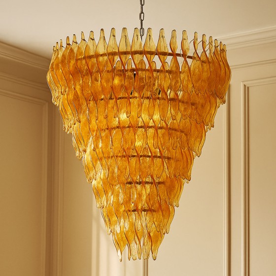 Amber Tiered Glass Chandelier