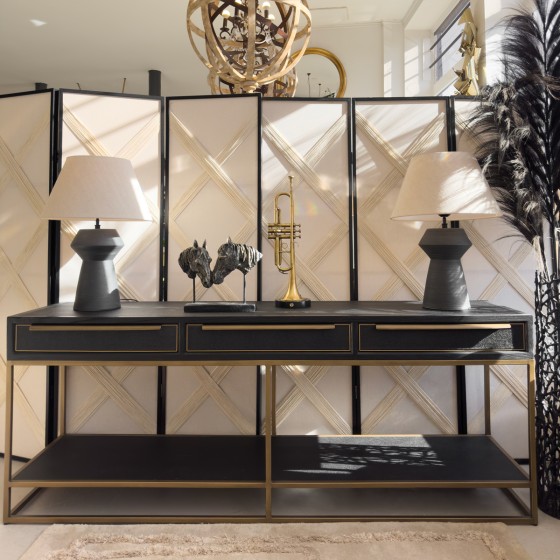 Black & Gold Shagreen Console