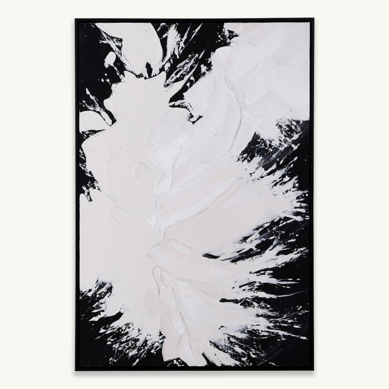 Monochrome Negative Splatter Canvas