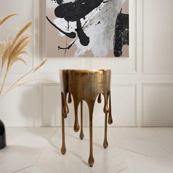 Golden Drip Side Table  