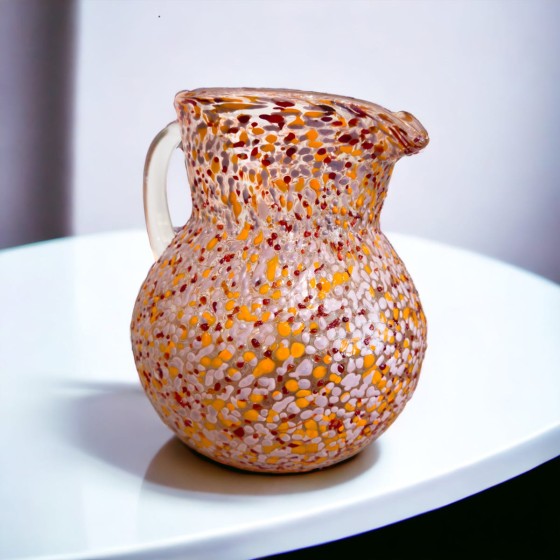 Pink & Orange Confetti Glass Jug 