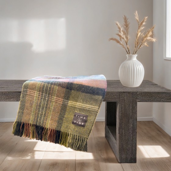 Shetland Kintyre Throw - Green