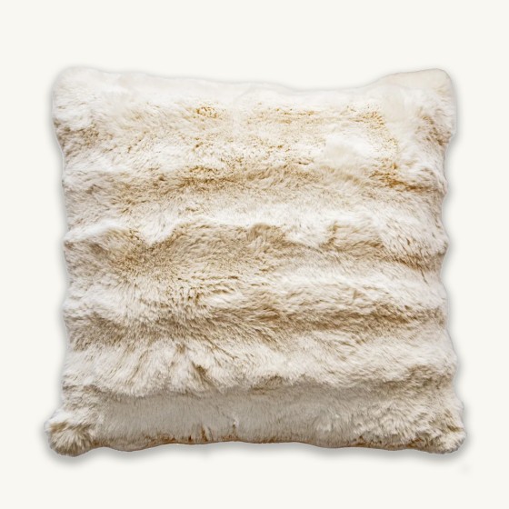 Luxe Cream Wavy Fur Cushion - 50x50cm