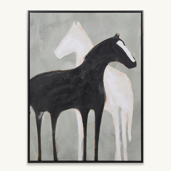 Monochrome & Grey Horses Canvas