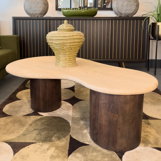 Neutral Marble Organic Shaped Coffee Table