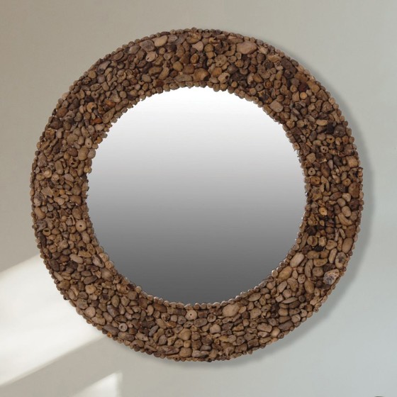 Circular Cut Driftwood Mirror