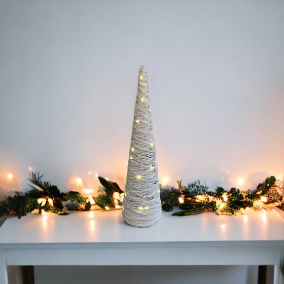 White Micro LED Cone Tree - Small 