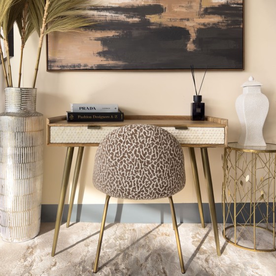 Scalloped Bone & Mango Wood Console