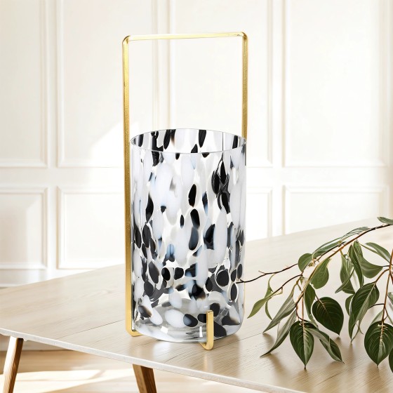 Black & White Speckled Candleholder