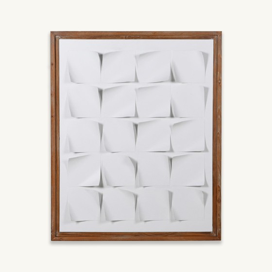 White 3D Curled Metal Artwork