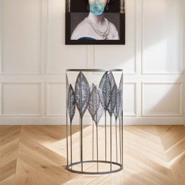 Large Metal Leaf Side Table