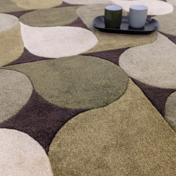 Green Teardrop Pattern Rug - 160x230cm