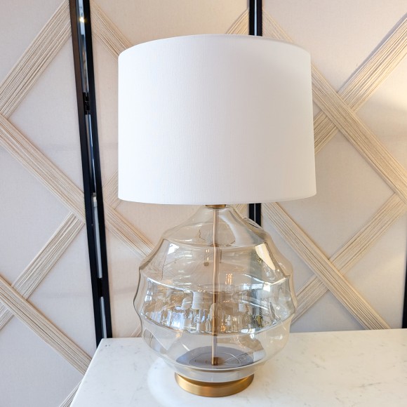 Amber Glass Base Table Lamp