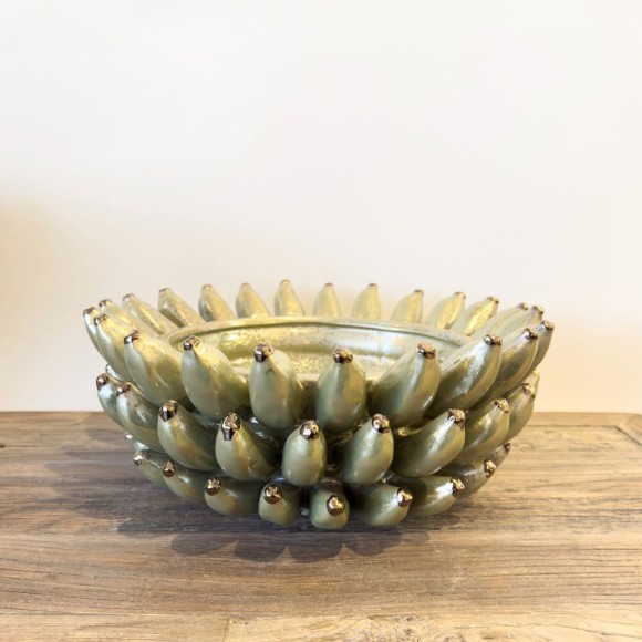 Golden Ceramic Banana Surround Bowl