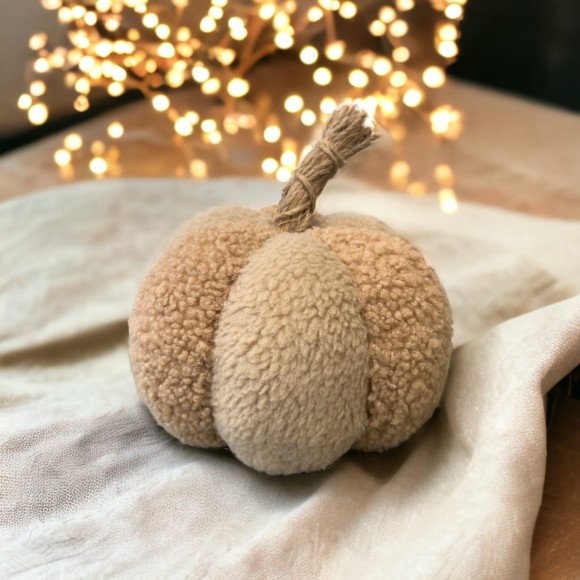 Beige & Brown Fluffy Pumpkin