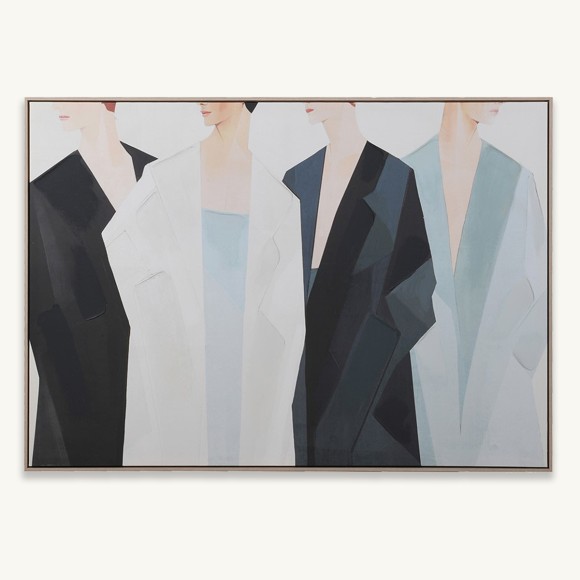 Black & Pale Blue Coated Ladies Canvas