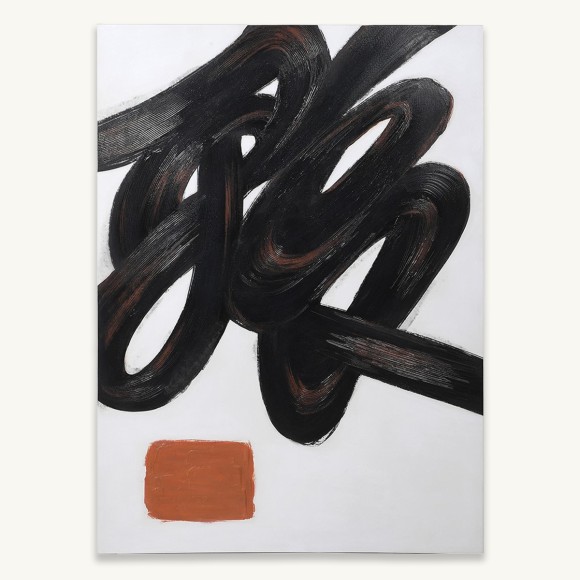 Black & Terracotta Wave Canvas
