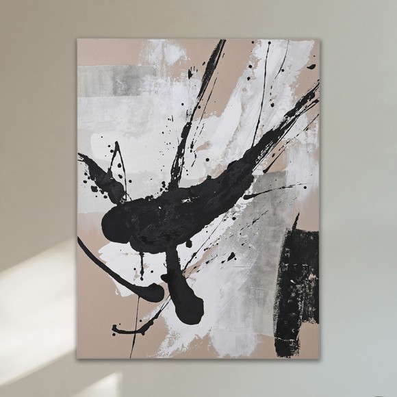 Neutral & Black Abstract Splatter Picture