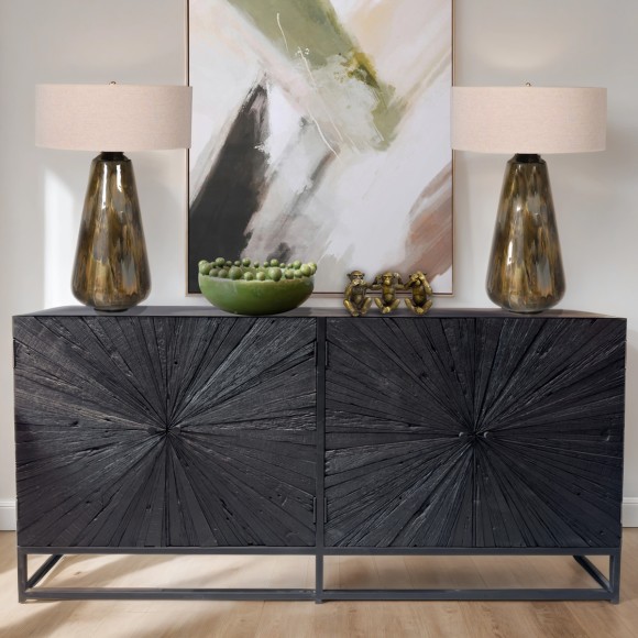 Black Starburst 4 Door Sideboard