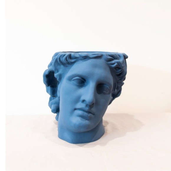 Deep Blue Statue Head Planter