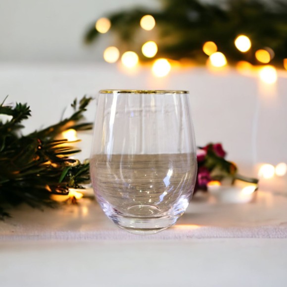 Blush & Gold Rim Tumbler (Sold Individually)