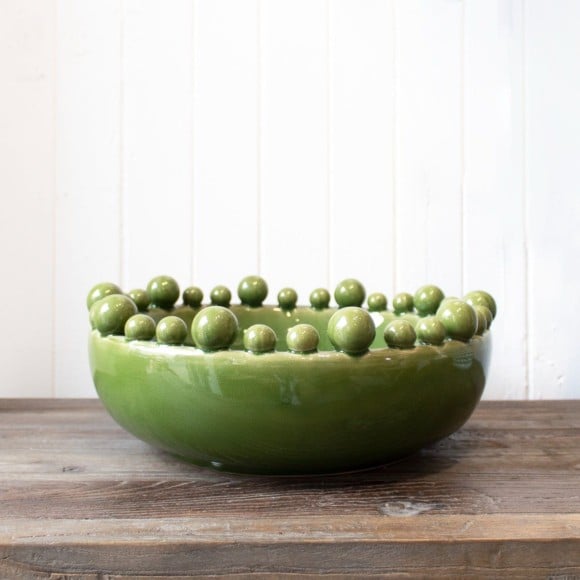 Olive Green Glossy Bobble Bowl