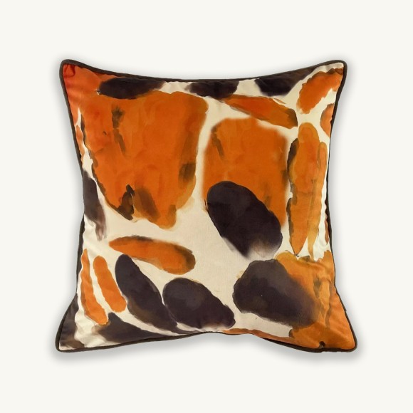 Brown & Orange Abstract Shapes Cushion - 45x45cm