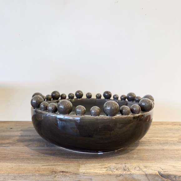 Charcoal Glossy Bobble Bowl