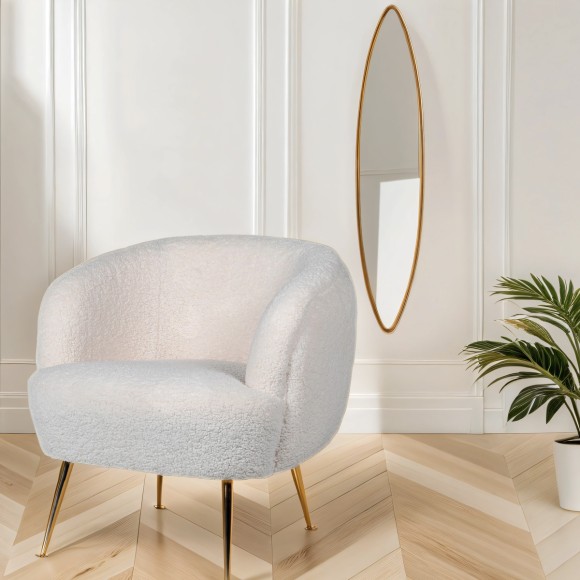 Gold Frame Mandorla Shaped Mirror