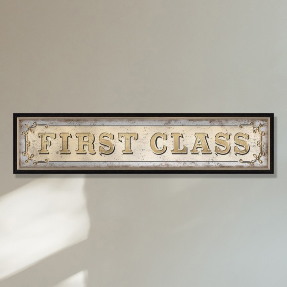First Class Mirror Wall Sign