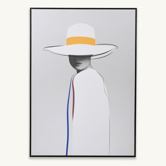 Girl In Sun Hat Framed Canvas