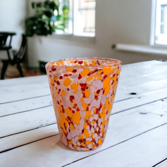 Pink & Orange Confetti Tumbler 