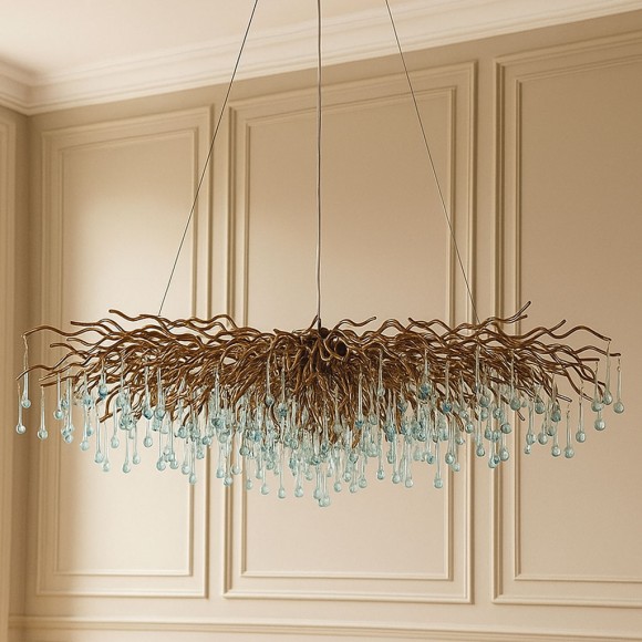 Gold Water Droplet Chandelier 