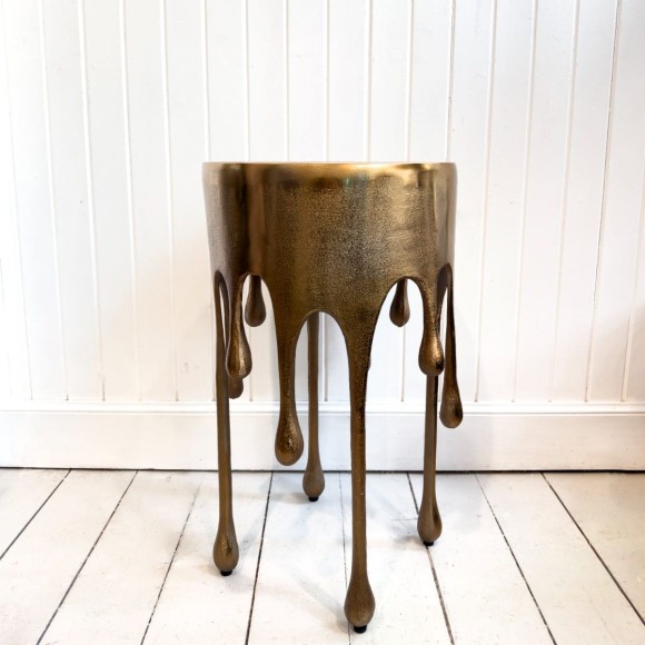 Golden Drip Side Table  
