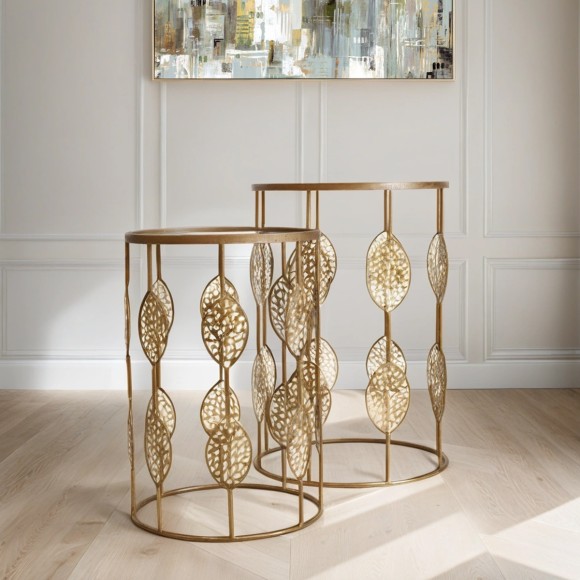 Golden Leaf Design Side Table L