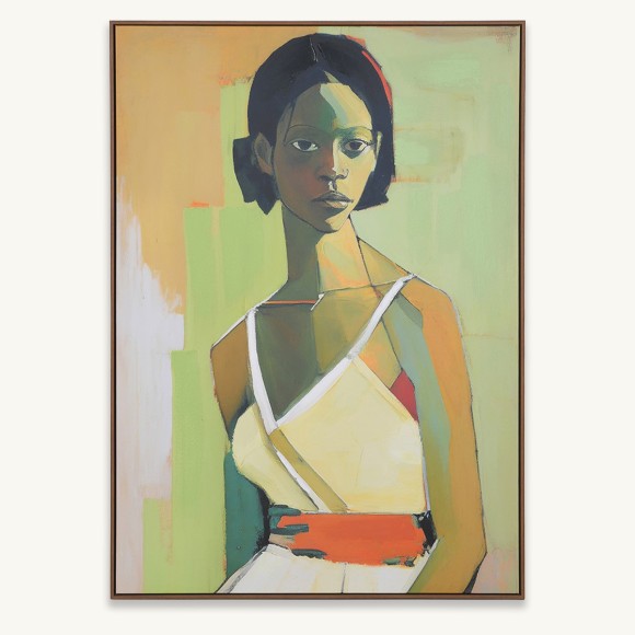 Green & Mustard Abstract Lady Portrait