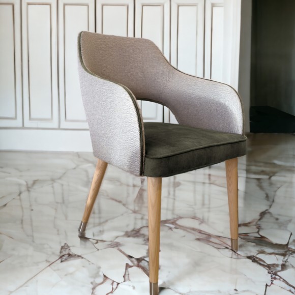 Neutral & Khaki Cut Out Dining Chair
