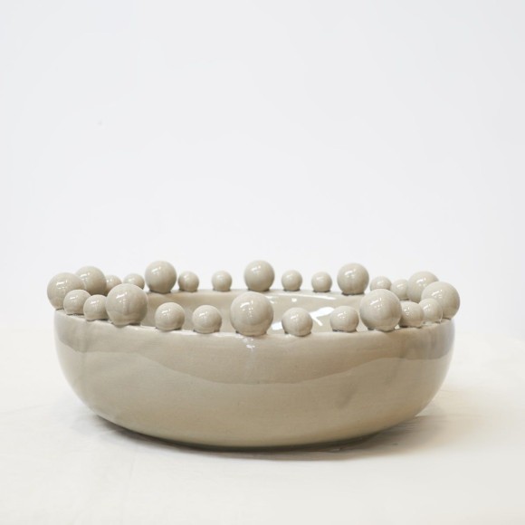 Bowl with Bobble Decoration - Grey