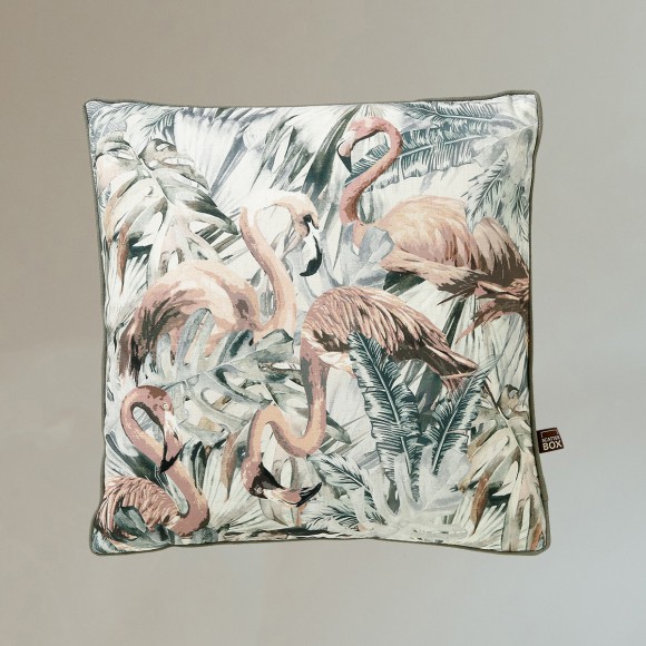 Mint & Pink Flamingo Cushion - 45x45cm