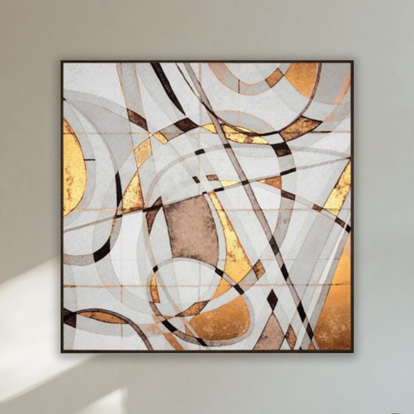 Kaleidoscope Geometric Bronze & Gold Canvas - Part I 