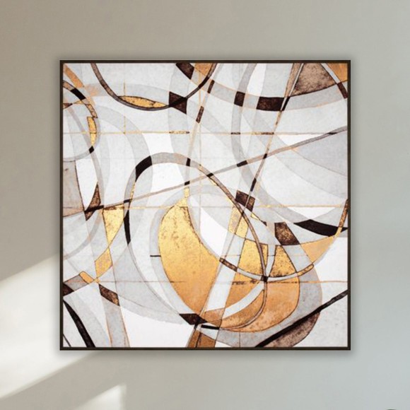 Kaleidoscope Geometric Bronze & Gold Canvas - Part II