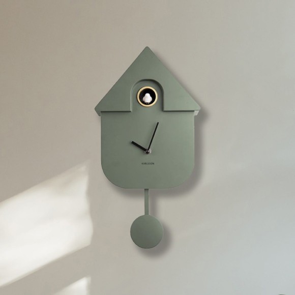 Khaki Green Cuckoo Wall Clock