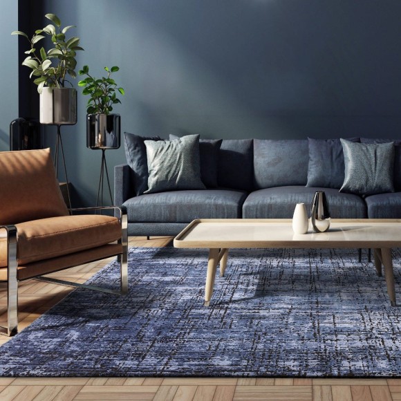 Distressed Navy Tonal Rug - 160x230cm