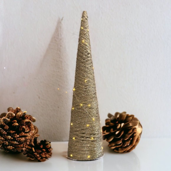 Micro LED Gold Cone Tree - Large