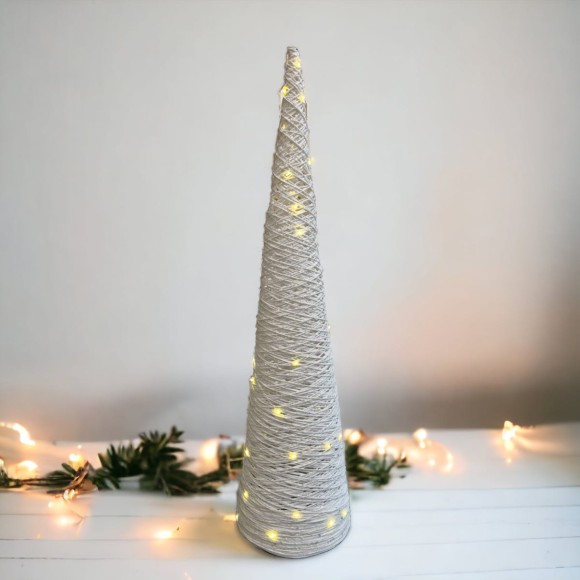 White Micro LED Cone Tree - Large 
