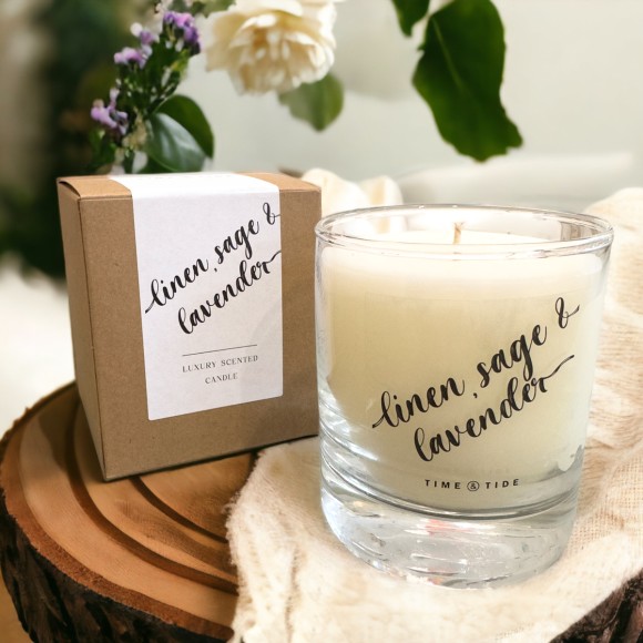 Luxe T&T 30cl Candle - Linen, Sage & Lavender
