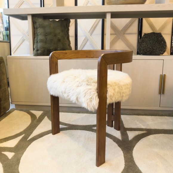 Low Back Oak & Sheepskin Dining Chair