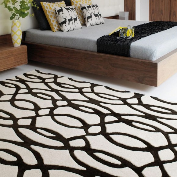 White & Black Loops Rug - 160x230cm